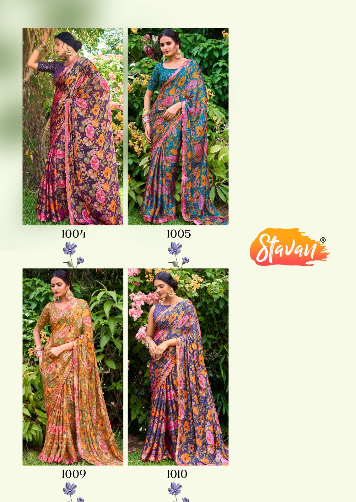 Feena By Stavan 3D Velvet Chiffon Embroidery Saree Exporters In India